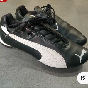 Puma Women's Black and White Low-Profile Sneakers